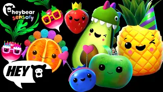 Hey Bear Sensory - Birthday Dance Party! - Dancing Fruit - Fun Animation and Upbeat Music!