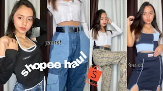 TRENDY TOPS AND PANTS FROM SHOPEE! 💸 (clothing try-on haul)