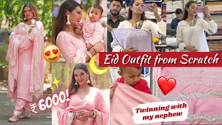 Eid Outfit from Scratch in Rs. 6000 | Pastel Suit | Twinning Outfits w My Nephew | Sarah Sarosh