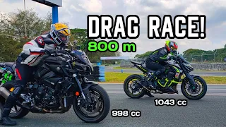Yamaha MT10 vs Kawasaki Z1000R Dragrace sa Clark International Speedway | Reed Motovlog