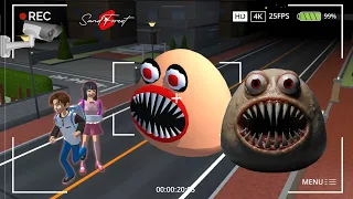Yuta Mio Panic CCTV record POU Monster in the PARK 😱 | Sakura School Simulator