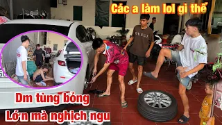 Hoàng Em Sui Cả Team Sang Tháo Bánh Xe Ô Tô Của Quang Con Để Về Lắp Xe Ông Bô