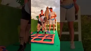 Extreme TicTacToe on the trampwall￼