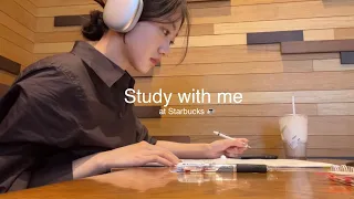 시험기간 로스쿨생이랑 같이 공부해요 I 스타벅스 스터디윗미 ☕️ I 장작 asmr I STUDY WITH ME (real sound & time, law student)