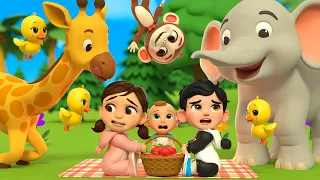 Eeny Meeny Miny Moe Kids Song with Safari Animals | LuLu LaLa Newborn Toddler Nursery Rhymes
