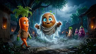 भूतिया जिन ने गाजर की सारी विश पूरी कर दी vegetable cartoon sabji wala cartoon 