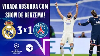 HISTÓRICO! REAL VIRA E ELIMINA O PSG DA CHAMPIONS LEAGUE | REAL MADRID 3 X 1 PSG | MELHORES MOMENTOS