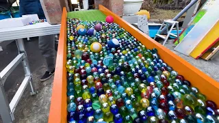 High speed marble run bamboo tube + billiard ball