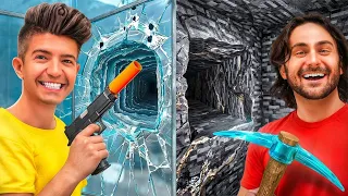 100 Layers of BULLETPROOF GLASS vs BEDROCK
