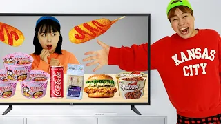 TV Mukbang Black Noodle Spicy Noodle Sandwich 짜파게티 불닭볶음면 샌드위치 편의점 음식 먹방 HACO 하코