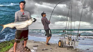 I wish I did not catch this fish... fishing the jetty surf goes bad