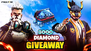 8000 DIAMOND MEGA GIVEAWAY || WATCH TO WIN || GARENA FREE FIRE MAX #givewayalert 
