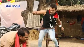 भोजपुरी सुपरस्टार #खेसारी_भैया फाइट सीन शूटिंग नया फिल्म ।।