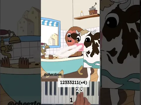 Cappuccino Babuino’s Delicious Cappuccino 카푸치노 바부이노의 맛있는 카푸치노 @Cheeztoon Piano Tutorial #Shorts