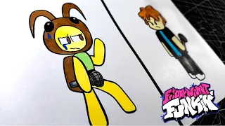 DIBUJO Friday Night Funkin' vs RoxiCake gamer vs TOCINO | Oh Tocino ¡NO! pero son ROXICAKE y TOCINO