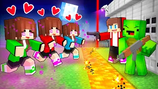 JJ LOVE CURSE VS Security House - Maizen Minecraft Animation