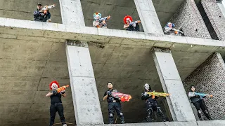 LTT Films : SQUAD S.E.A.L X Nerf Guns Fight Crime Group Black Man Mask MEGA Mastodon