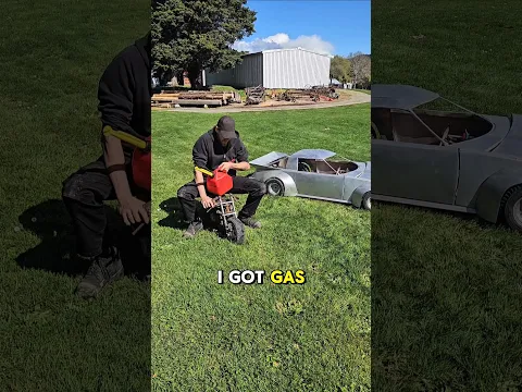 Half scale RX7 3.5 gets fuel for a start up of the Sachs engine #rx7 #Rotary #automotive
