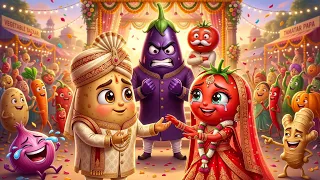 🥔❤️🍅 Aalu Aur Tamatar Ki Prem Kahani 😍 | Funny Vegetable Love Story | Hindi Cartoon | 3D Animation