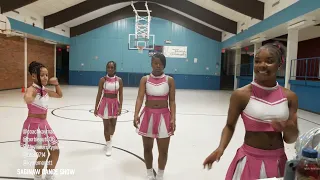 Cheer Practice with the Cheerleaders at school - New pink and white uniforms