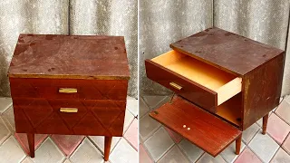 A chic makeover of an old nightstand. Furniture decor, handmade