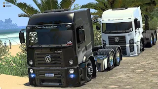 INDO PRA PRAIA NOS BOB ENQUANTO CARREGA A 2 EIXOS - SERIE ETS 2 MP #2