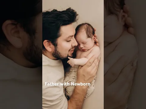 Posing a father with a newborn