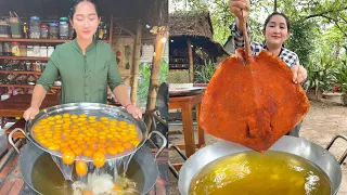 Fry Egg and cook, Fry Mud Crab and fry turmeric stingray for delicious |  Mommy Chef Sros