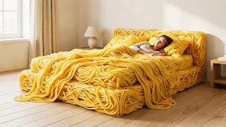 Which Food Would you Like to Sleep on the Bed ✨। The Unlimited Oddly Satisfaying AI ASMR VIDEO