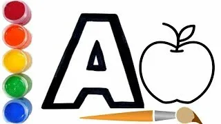 Painting Apple for Kids & Toddlers | Simple Art Tips| A for Apple | Learn ABCD