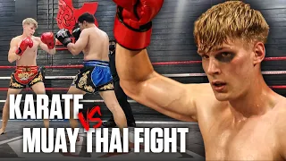 Karate guy has a MUAY THAI FIGHT
