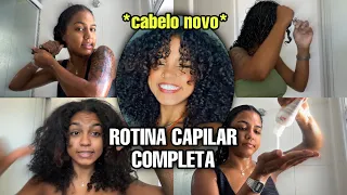MINHA ROTINA CAPILAR COM O CABELO NOVO!