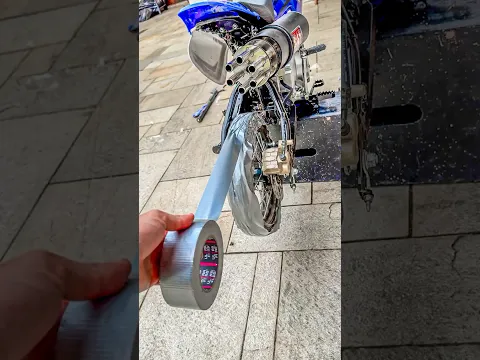 É possível fazer um PNEU DE SILVER TAPE e sair PILOTANDO? 🤯🏍️