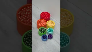 💯Oddly Satisfying video ⭐Colored Beads and Balls #beads #oddlysatisfying #dominomarble