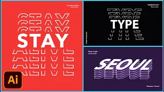 Transform Text effect in Adobe Illustrator | Shear Transform & Appearance | Graphic Design