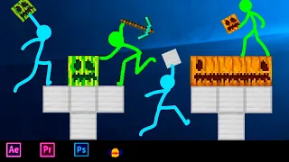 Animation VS Minecraft / WATERMELON GOLEM Stick man vs Minecraft Movie