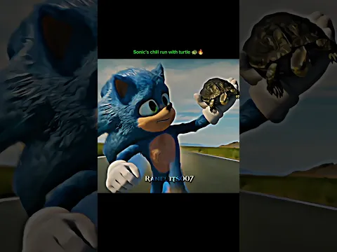 Sonic’s chill run with turtle 💀😱 | sonic the hedgehog | #sonic #edit #shorts