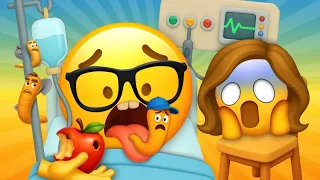 I ate a fruit worm🪱🍎, it took me to the hospital! #emojianimation #animation #cartoon #emojichalleng