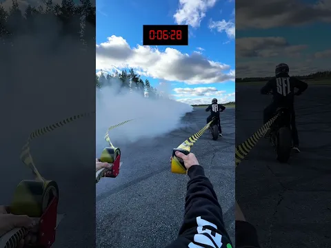 Car vs bike. Which one won? (Epic fail to broke both of tapes) 😆 🏎️ Kaukonen