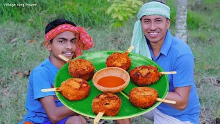 Bread Chicken Lolipop Cooking | Village Cooking TV Shows | Crispy Unique Chicken Lolipop Recipe.