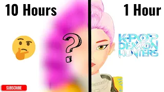 Drawing Rumi but 1 hour vs 10 Hours Challenge
