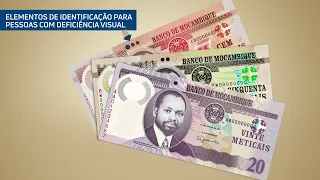 Elementos de segurança das notas do Metical