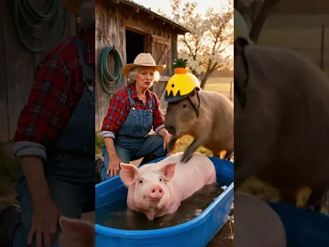 Cappy quiere compartir más con los cerdos y es tierno