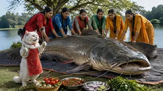 Mega Catfish Cooking In Village#catfish #village 