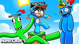 COMO SOBREVIVIR en UN BLOQUE con los RAINBOW FRIENDS en MINECRAFT 🤣