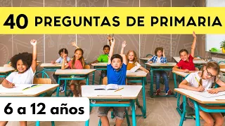 40 Preguntas de PRIMARIA 🧠🤓🤔 | Quiz | Trivia | ¿Cuánto Sabes? | Aprende con Isabella