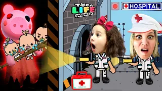 Historinhas 🐷 Piggy do Roblox LEVA OS TRIGÊMEOS na PASSAGEM secreta do HOSPITAL no (Toca Life World)