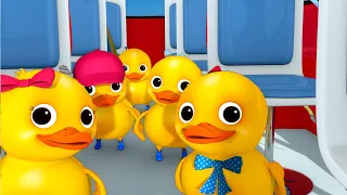 Cinq Petits Canards dans un bus | Comptines et Chansons pour Bébés | Little Baby Bum en Français
