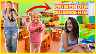 😭🎒 PRIMER DÍA de GUARDERÍA de GISELA 😱 REACCIÓN del BEBÉ al COLE 😭 LLORA 😱👶🏼😓