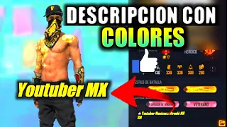 COMO CAMBIAR COLOR DE LETRAS EN FREE FIRE 2021 | PONER LETRAS CON COLOR EN DESCRIPCIÓN